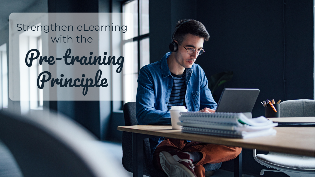 Employee attending an eLearning course remotely